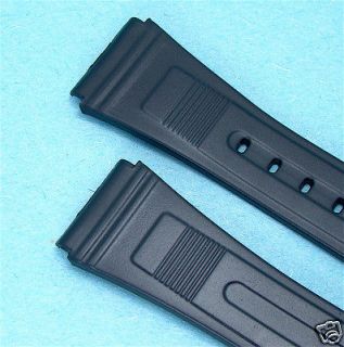 20mm Black PVC Watch Band Fits Many Casio Digital Watches & Others