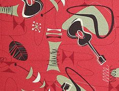 Atomic Hawaiian 100% Cotton Barkcloth Upholstery FABRIC ~Jetson Burgun