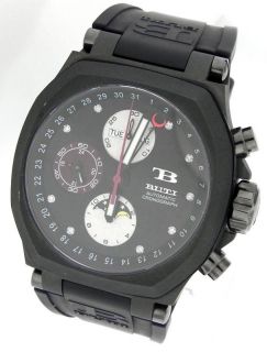 New Limited Edition Mens BUTI Black Rain Moon Phase Diamond Watch