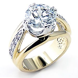 Newly listed 3 CARAT LAB CREATED ROUND SOLITAIRE CZ 14K 2 TONE GOLD EP