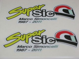 Marco Simoncelli 58 Super Sic stickers large 125mm x 50mm   x2