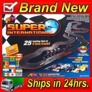 Lane Super International HO Slot Car Set w 4 Cars Tri Power Pack RTR