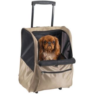 Deluxe Backpack on Wheels dog cat pet carrier tote cart 13L x 11½W