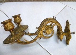 ANTIQUE french BRONZE CANDLE WALL SCONCE / FIXTURES