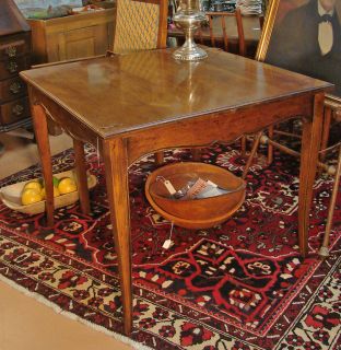 Henredon Walnut French Square Card Table Breakfast Table