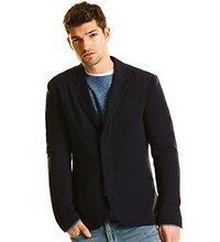 145 Armani Exchange men chambray knit trim blazer sport casual coat