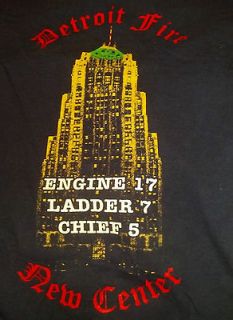 Detroit Fire Department T Shirt Engine 17 Ladder 7 Chief 5 FDNY