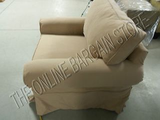 Pottery Barn PB Basic arm chair slipcover Cover jute canvas Light
