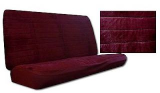 New Maroon Madrid Quilted Velour Bench Car Truck SUV Seat Covers