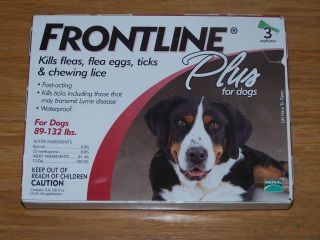 FRONTLINE Plus for Dogs Flea and Tick Medicine Large RED Box 3 Month