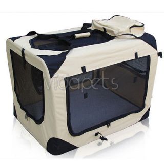 36 Beige Heavy Duty Travel Soft Foldable Dog Cage Crate Kennel