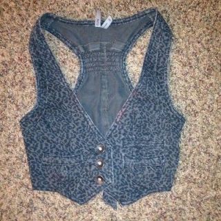 Womens Adjustable Back Strap Cheetah Print Racerback Vest Waistcoat XS