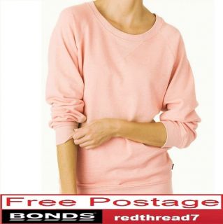 Bonds New Ladies Pink Sloppy Joe Long Top Jumper Sweater Size S M L 10