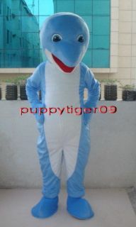 Blue Dolphin Mascot Costume Fancy Dress Adult Size
