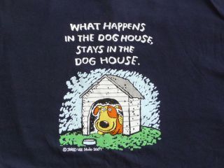 Womens What Happens Dog House Stays Dog House Jareed Lee T Shirt XL