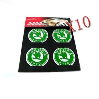 10 Packages Wheel Center Hub Cap Cover Emblem Sticker For Skoda