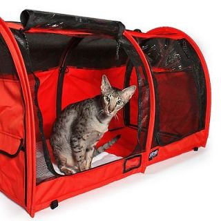 Sturdi Shelter Double Cat Dog Show Shelter Portable RED Full Mesh