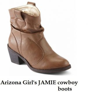 Arizona Girls 011 6114 JAMIE Cowboy Western Tan Boots 12 13 1 2 4 5