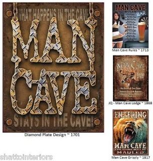 ONE (1) ~NOSTALGIC STYLE MAN CAVE TIN SIGN~ 16 ~YOUR CHOICE OF SIGN
