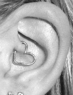 18g ~ STEEL HEART ~ Tragus Cartilage Daith Orbital Piercing Earring
