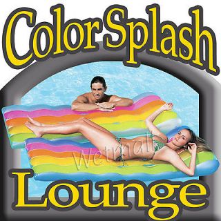 Color Splash Swimming Pool Lounge Chair Inflatable Float Swim Mat