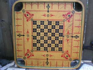 Vintage Carrom Board Style E No. 1 Red/Black w/Rings