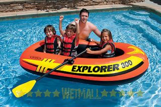 Explorer 300 Boat Set Intex 3 Person Inflatable Pool Raft with Paddles