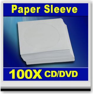100 X DVD CD PAPER SLEEVE WALLET COVER CASE WITH FLAP