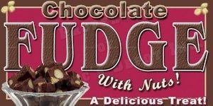 Concession Banner FUDGE WITH NUTS   24 W X 12 H