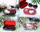 Choices Hello Kitty Cat Plush Red Leopard Eye Sun Glasses Hard Case