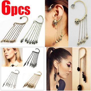 Dangle Ear Cuff Silver Chains Tassels Earring No Wholesale Xmas Gift