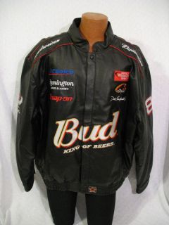 New Mens Chase Black Leather Dale Earnhardt Jr #8 Budweiser Jacket
