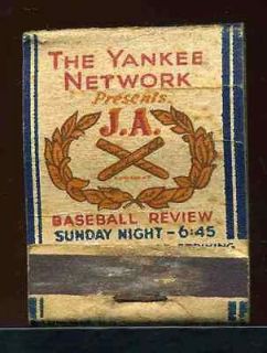 1930s New York Yankee Baseball Review Radio Sport Show J.A. Cigars