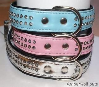 Diamante dog collar jewelled studded puppy large bling crystal faux