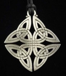 Celtic Jewlery Square Celtic Knot Pendant or Necklace in Fine Pewter