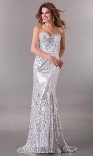 Charming Fitted Sexy Sequins Slim Mermaid Prom Party Gown Evening Long