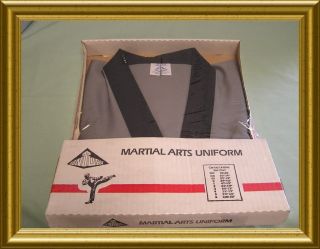 MARTIAL ARTS UNIFORM JACKET GRAY BLACK SECOND Sz 3/165