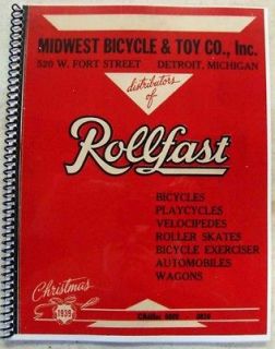 1939 1940 MIDWEST BICYCLE & TOY CO Rollfast Catalog of antique bikes