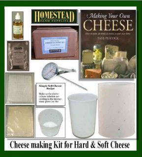 NEW CHEESE MAKING KIT for HARD & SOFT CHEESES with BOOK   BEST