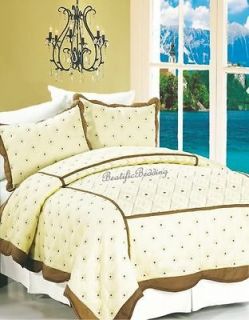 2PC Geneva Cotton Bedspread Quilt Coffee Bedding TWIN