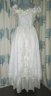 Vtg Gunne Sax Wedding Party Dress Lace Crinoline Strapless Steampunk