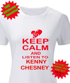 Keep calm listen To Kenny Chesney Lady Fit T Shirt custom print