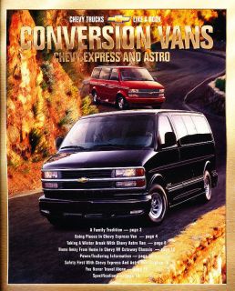 2001 Chevrolet Chevy Express Astro Conversion Van Original Sales
