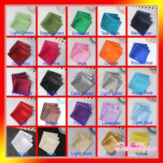 100 Black 12 Square Satin Cloth Napkin or Handkerchief Multi Purpose