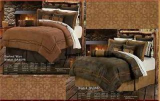 Rustic Embroidered Barbedwire Bedding Brown Bedroom Comforter Set 7p