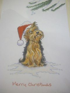 Christmas Greeting Card   Yorkshire Terrier Dog