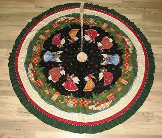 Angels from Above Handmade Finished Fabric Christmas Tree Skirt 58