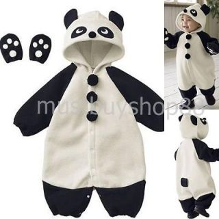 Winter Baby Infant Toddler Panda Costume Fleece Romper Outfits 6 24