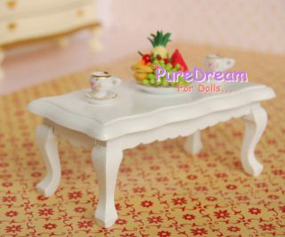 Coffee Table tea table white 1/12 Miniature Furniture Victorian off