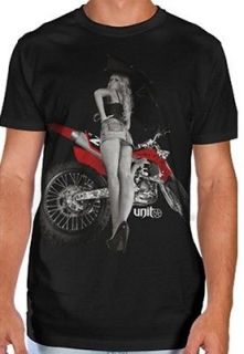 Unit Riders Mens Cheeky Tee T Shirt Top Honda MX Motocross Sexy Girl